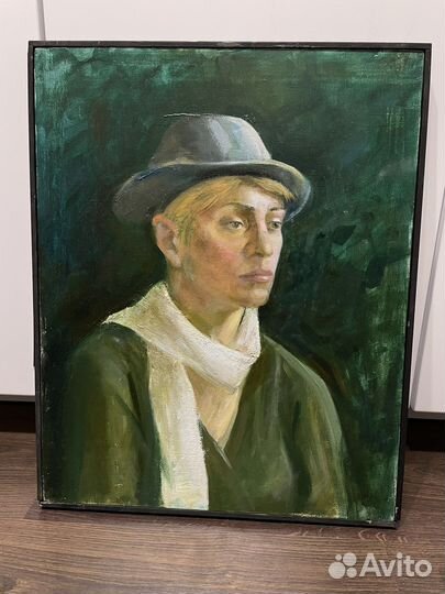Картина маслом девушка в шляпе
