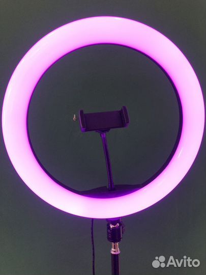 Кольцевая лампа цветная 26 см