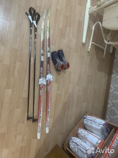 Лыжи 160, палки 120, ботинки 36
