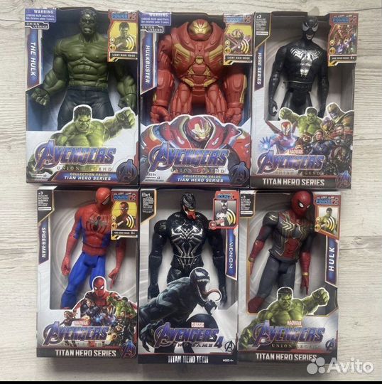 Человек Паук / Халк / Веном 23-42 см / Нёрф Амери