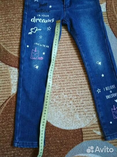 Джинсы с начёсом,теплые 116 р
