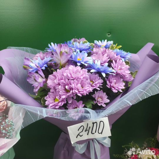 Нежные букеты роз,гербер,ромашек,хризантем,гвоздик