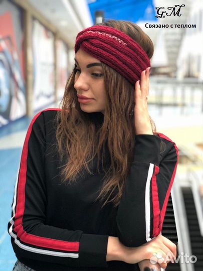 Повязка на голову вязаная