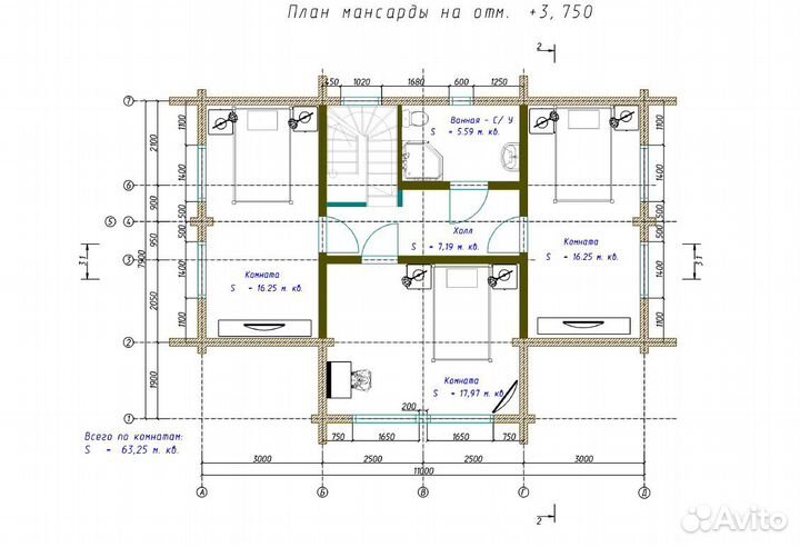 Комплект стен дома 160м2 из профбруса