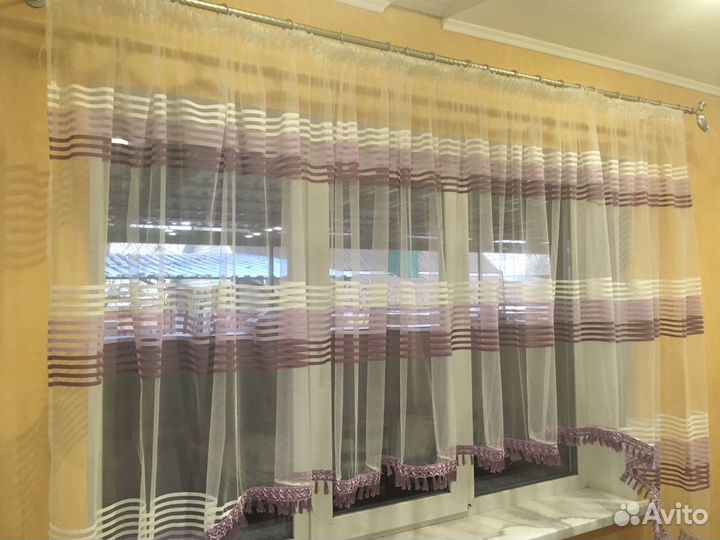 Тюль готовая для кухни 2шторы