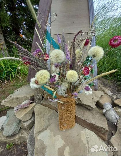 Букет цветы флористика подарок сухоцветы