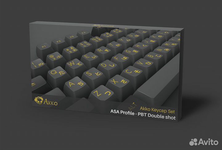 Кейкапы Akko PBT ASA Profile Black & Gold JP