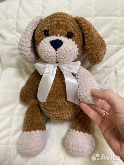 Игрушка из плюшевой пряжи. Собачка