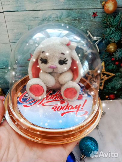 Мыло ручной работы зайчик новогодний