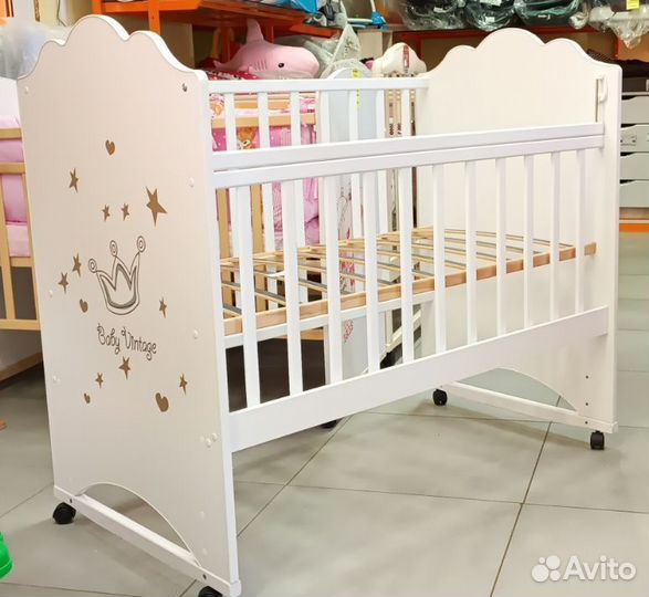 Детская кроватка колесо качалка