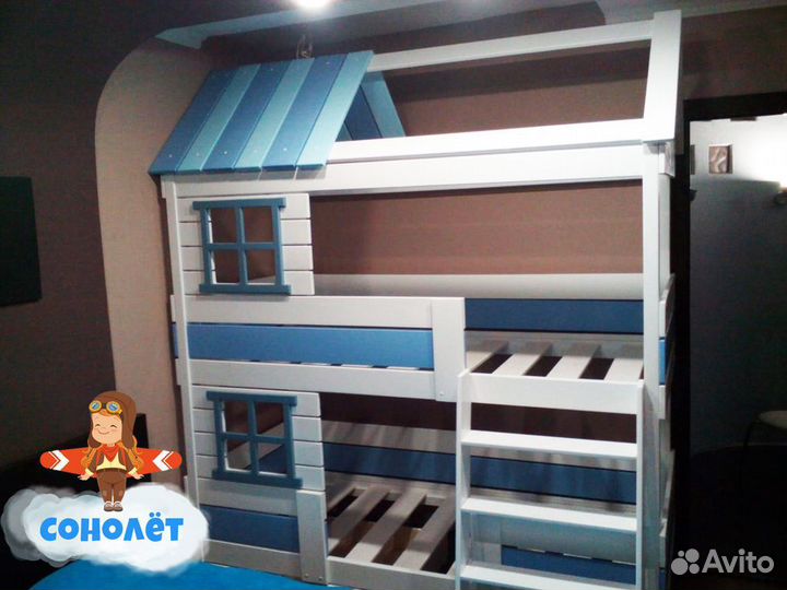 Детская кроватка двухъярусная