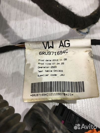 Проводка задней двери volkswagen polo 5 1.6 мт сед