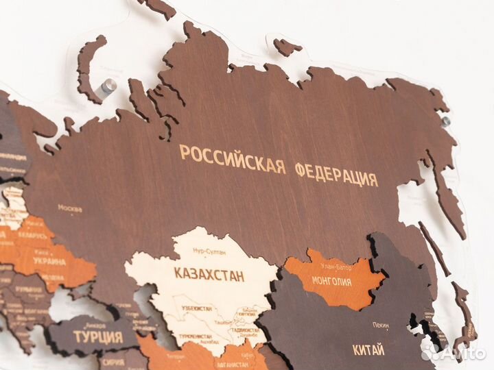 Карта мира из дерева Самара