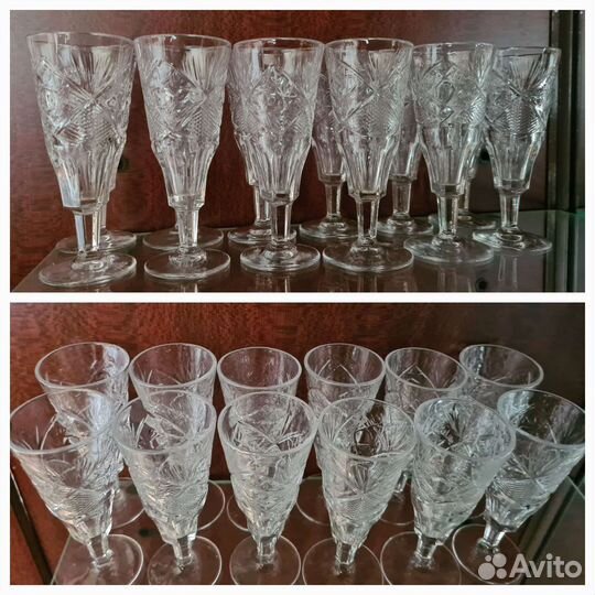 Бокал, рюмки, стаканы. Хрусталь, стекло СССР