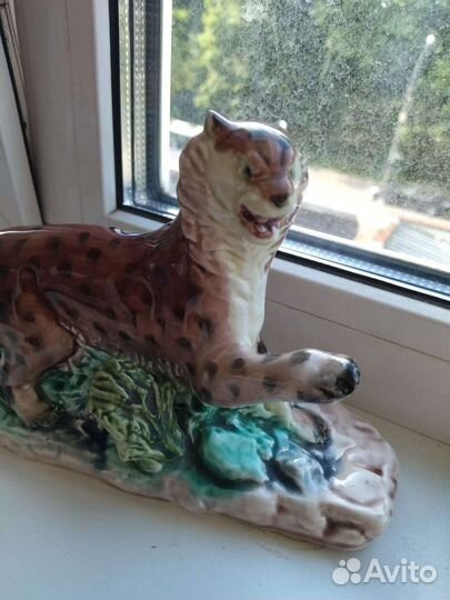 Статуэтка Ягуар Конаково. СССР. Редкость. Фарфор