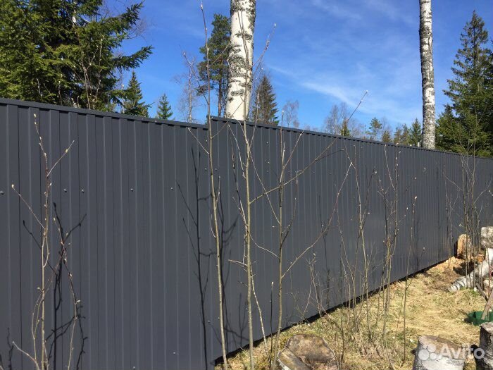 Забор из профлиста, Ral 7024