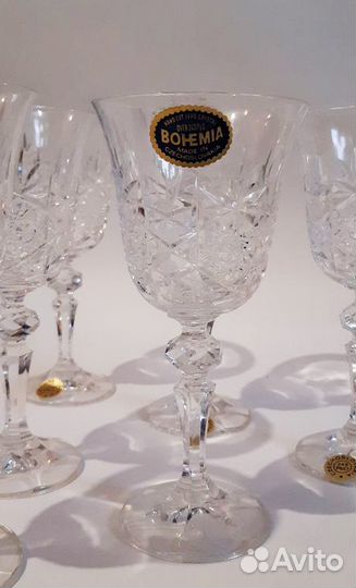 Набор бокалов. Богемское стекло. Новые