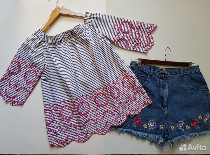 Шорты джинсовые + топ р.44-46 S /M