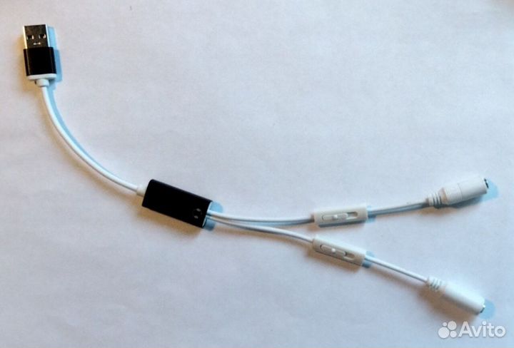 Внешняя USB звуковая карта 2 выхода