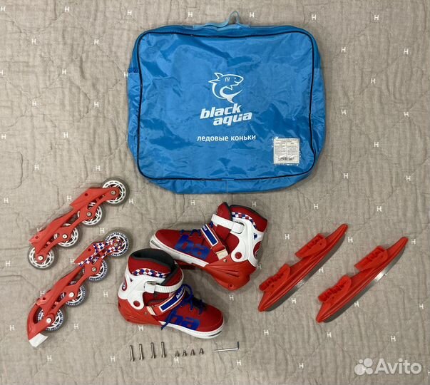 Коньки 2в1 (ледовые/роликовые)