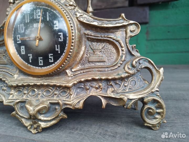 Старинные каминные часы бронза