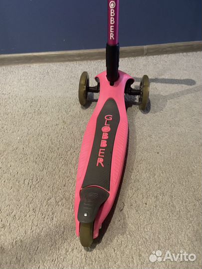 Самокат трехколесный globber розовый