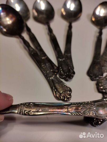 Набор 12 столовых ложек мельхиор мнц СССР