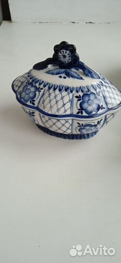 Чайник и сахарницы Гжель СССР новые