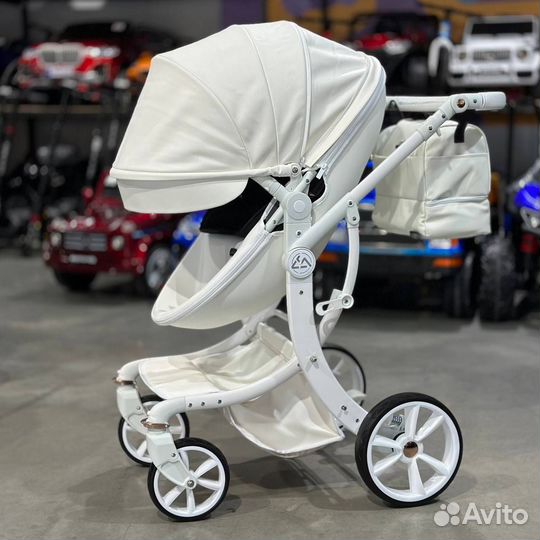 Коляска трансформер 3 в 1 luxmom эко-кожа 608-2