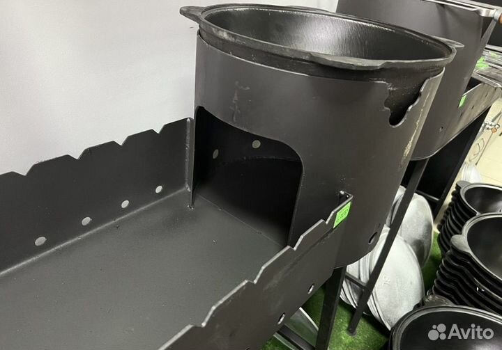 Мангал с печью под казан 10л + казан