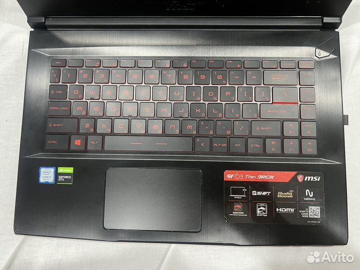 Ноутбук msi gf63 thin 9rcx