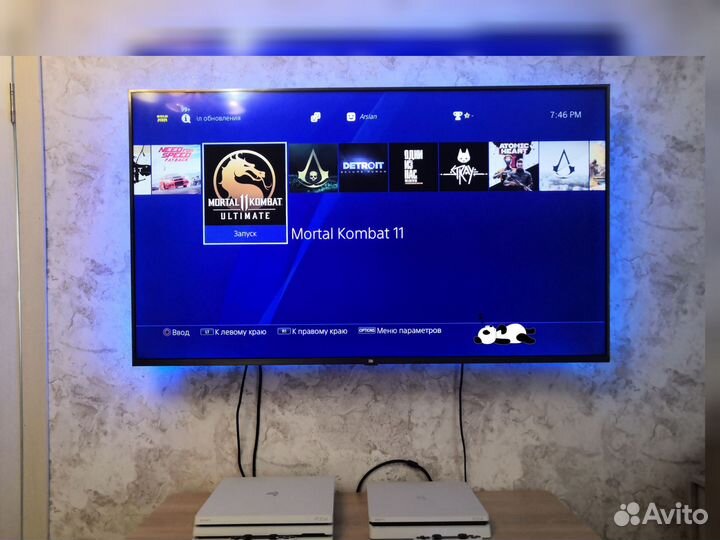 Прошитая PS4 slim белая 1000 gb