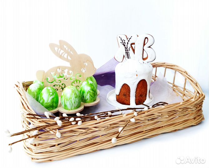 Корзина для кулича и яиц на Пасху