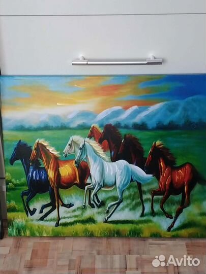 Картина Кони три штуки