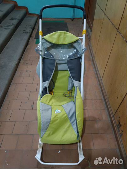 Детские санки коляска с колесами