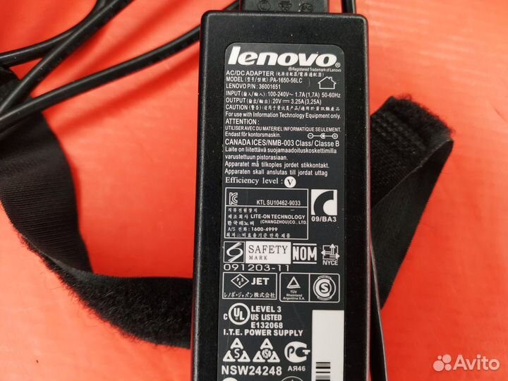 Зарядное устройство Lenovo 20V 3.25A 65W (5.5x2.5)