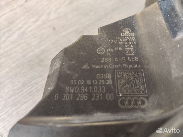 Фара левая Audi A4 5 В9 2015