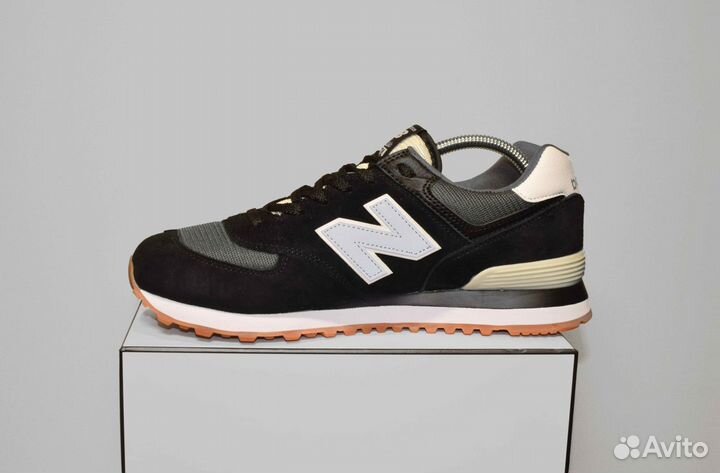 New Balance 574 (42-46, Черно-белые, 3А+ кач-во)