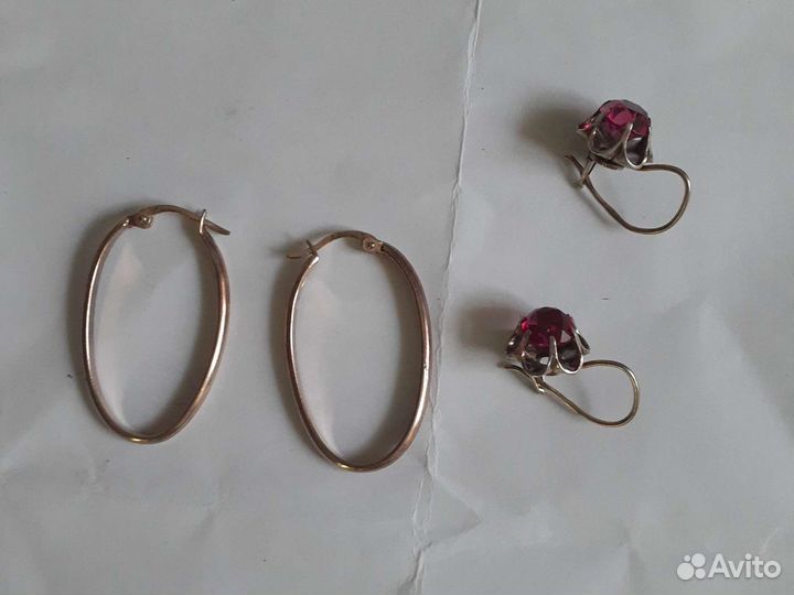 Серьги старинные времён СССР
