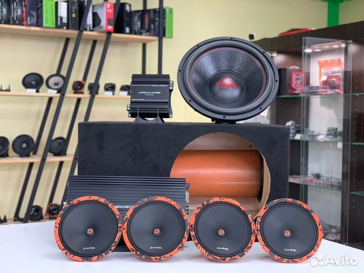 Комплект автозвука (динамики 4 шт + саб)