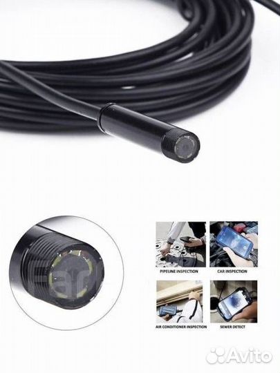 Камера-гибкий эндоскоп (Micro USB), 5м, Android/PC