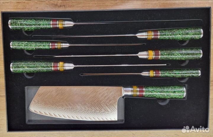Кухонные ножи, дамаск (набор)