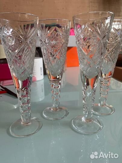 Бокалы и рюмки хрустальные СССР