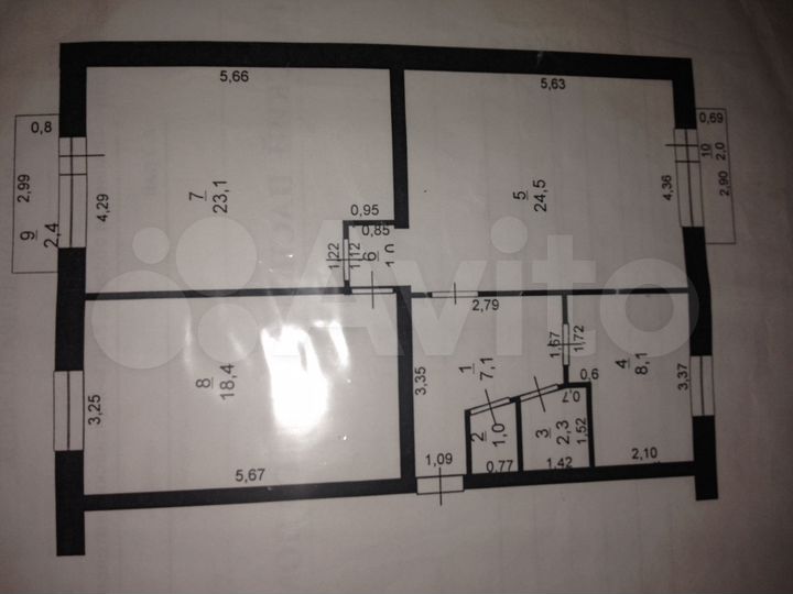 3-к. квартира, 85,5 м², 5/5 эт.