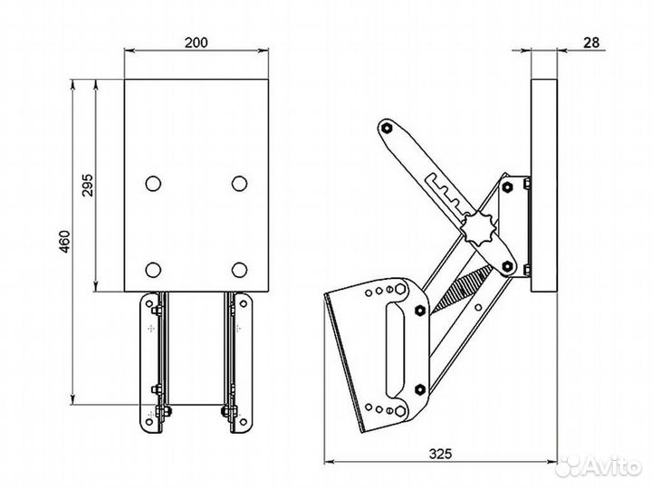 Регулируемый транец для лодки под мотор фбс 25 лс