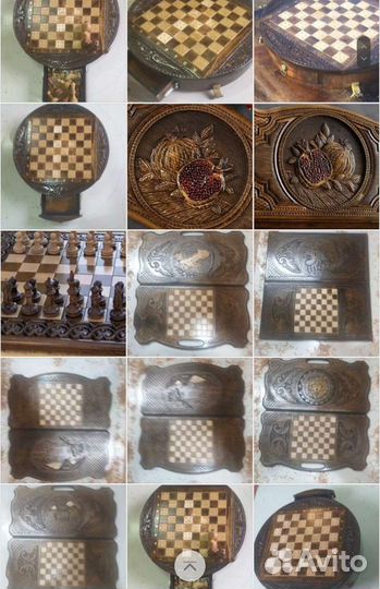 Шахматы Нарды ручной работы резные