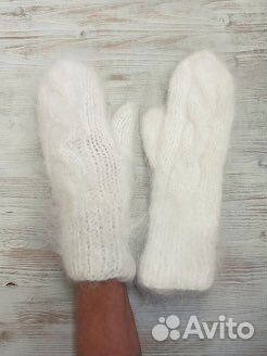 Варежки из овечьей шерсти и козлиного пуха