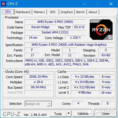 Amd ryzen 5 pro 2400g
