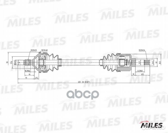 Привод в сборе peugeot 406 1.6-1.9D 95-04 лев
