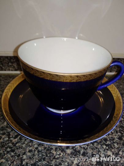 Чашка с блюдцем лфз cobalt